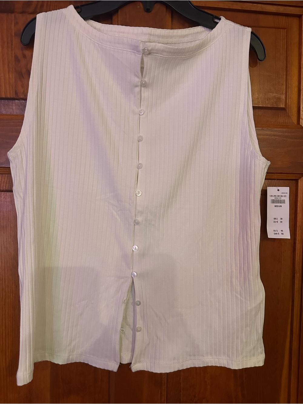 Abercrombie & Fitch White Ribbed Button Front Tank Top